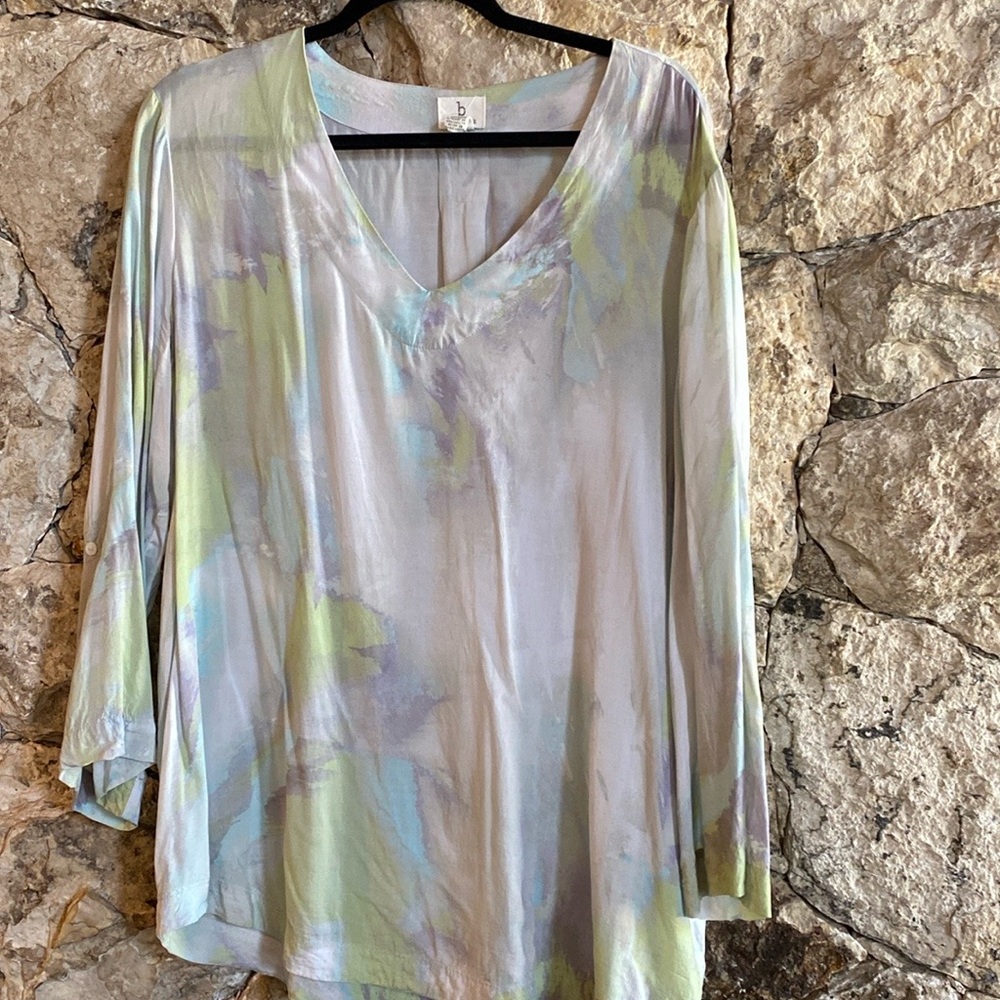 Watercolour print blouse - XL